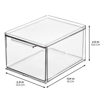 iDESIGN Stackable Storage Drawer, Plastic, Clear, 4/Pack (29203M4)