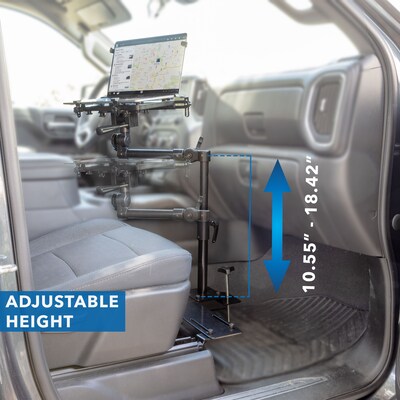 Mount-It! 19.68" x 4.25" Steel Adjustable Vehicle Laptop Mount with Universal Base, Black (MI-528)