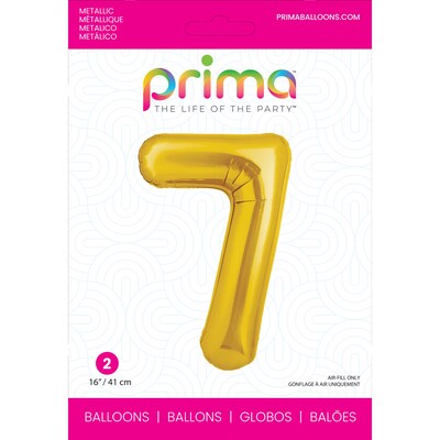 Party City (Air-Filled) 16 #7 Foil Balloon, Gold, 2/Pack (AM60050208-19)
