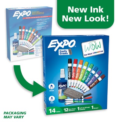 Expo Low Odor Dry-Erase Kit, Anti-Roll, Assorted Colors (80054)