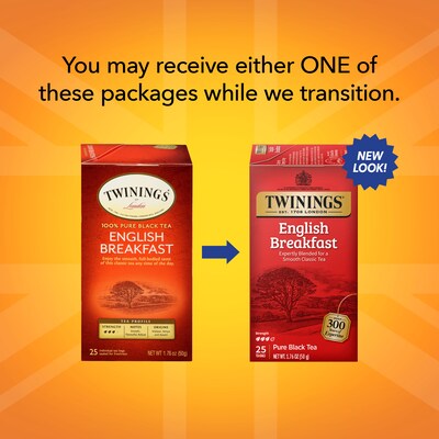 Twinings English Breakfast Tea Bags, 25/Box (TNA51726)