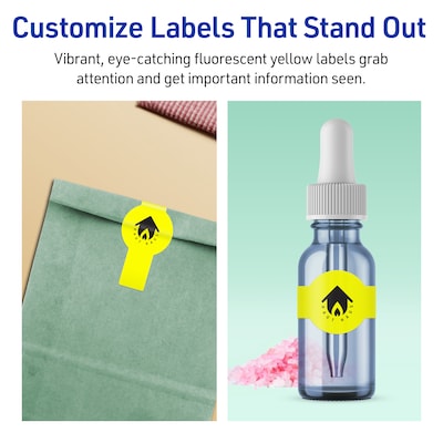 Avery Cigar Laser/Inkjet Multipurpose Labels, 1.5" x 3.5", Neon Yellow (800/Box)