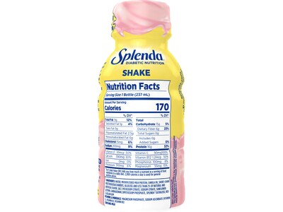 Splenda Diabetes Care Sugar-Free Strawberry Cream Shake, 8 oz., 24 Bottles/Carton (SP20252580)