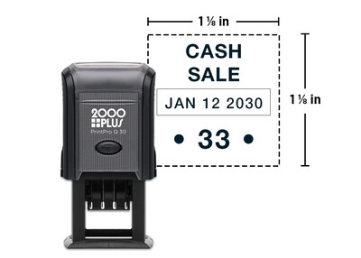 Custom 2000 Plus® PrintPro™ Self Inking Economy Dater Q30D, 1-1/8 x 1-1/8