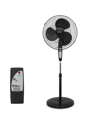 Black & Decker 18 Oscillating Pedestal Fan with Remote, 3-Speed, Black (BDSF18MB)