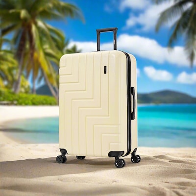 DUKAP Zahav 28.52 Hardside Suitcase, 4-Wheeled Spinner, TSA Checkpoint Friendly, Sand (DKZAH00L-SAN)
