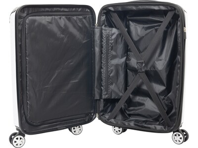 Geoffrey Beene 2-Piece Hardside Snake Skin Spinner Luggage Set, White/Black Animal Print (GB45-2)