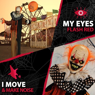 Haunted Hill Farm Life-Size Animatronic Clown (HHCLOWN-9FLSA)