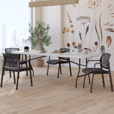 Quill Brand® Folding Table, 96"L x 30"W, Platinum (79158)