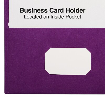 Staples Smooth 2-Pocket Paper Folder, Purple, 25/Box (27536-CC)