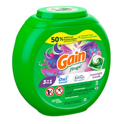 Gain Flings! Laundry Detergent Capsules, 56 oz., 76 Capsules (91796)