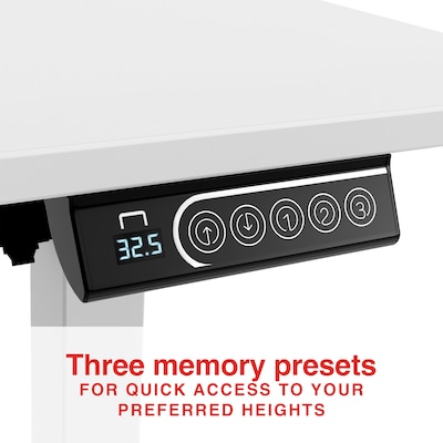 Staples 48"W Electric Rectangular Adjustable Standing Desk, White (ST63148)