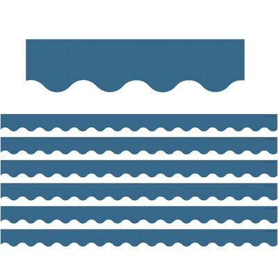 Teacher Created Resources Slate Blue Scalloped Border Trim, 2.19" x 35 ft., Slate Blue, 6 Packs/Bundle (TCR9091-6)