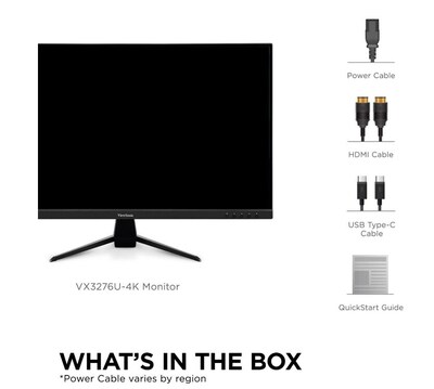 ViewSonic 32" 60 Hz Monitor, Black (VX3267U-4K)