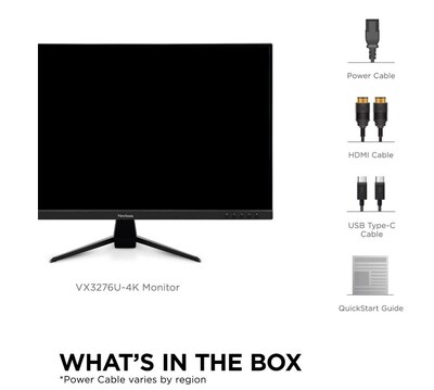 ViewSonic 32" 4K Ultra HD 60Hz LED Monitor, Black (VX3267U-4K)