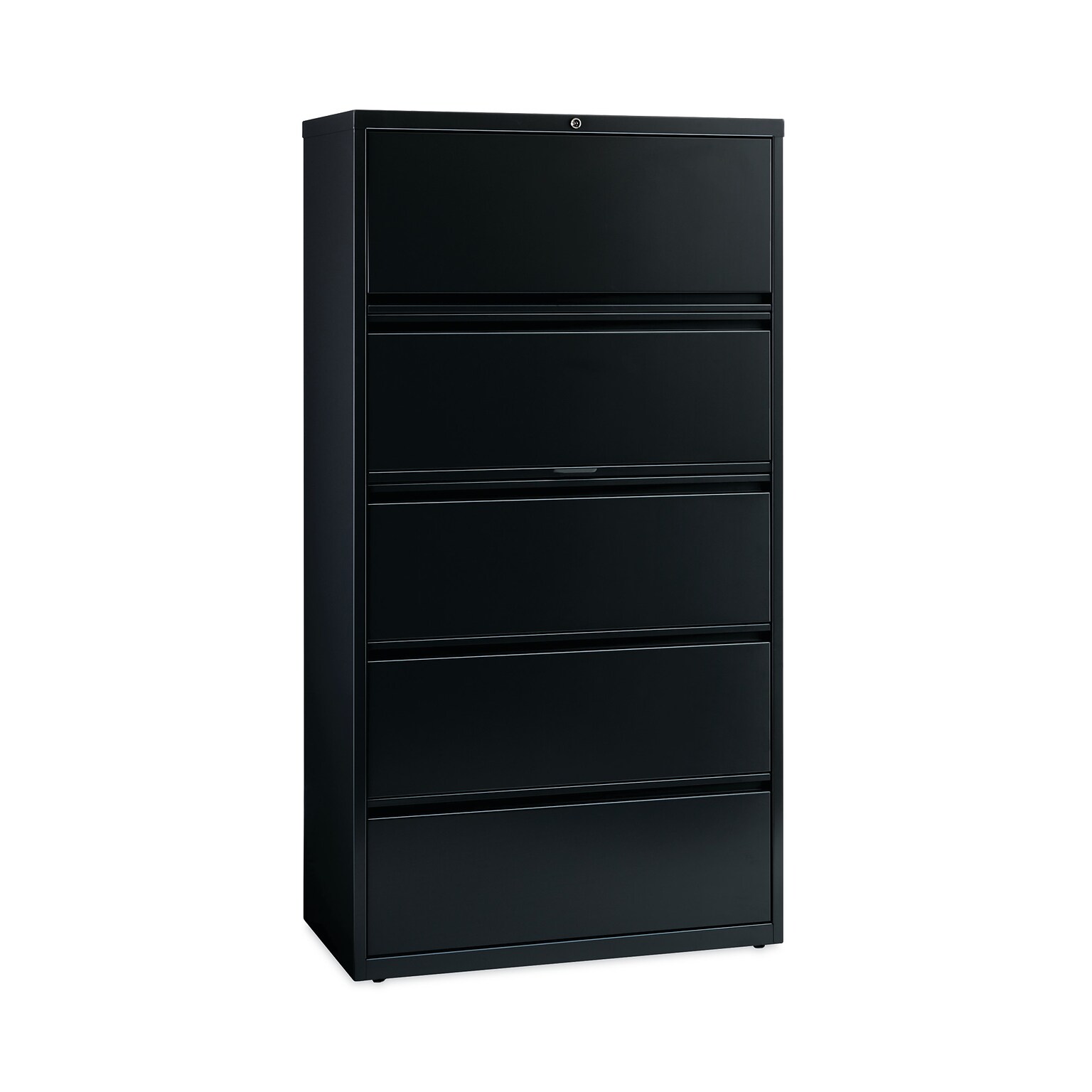 Hirsh Industries® Lateral File Cabinet, 5 Letter/Legal/A4-Size File Drawers, Black, 36 x 18.62 x 67.62