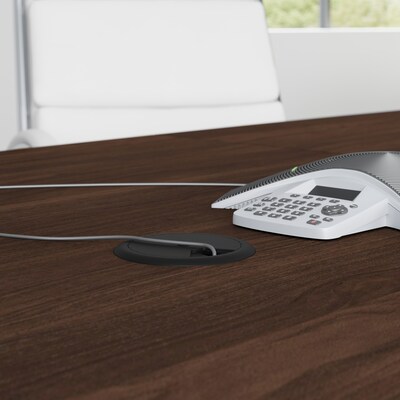 Bush Business Furniture 120W x 48D Boat Shaped Conference Table with Metal Base, Black Walnut (99TBM120BWSVK)