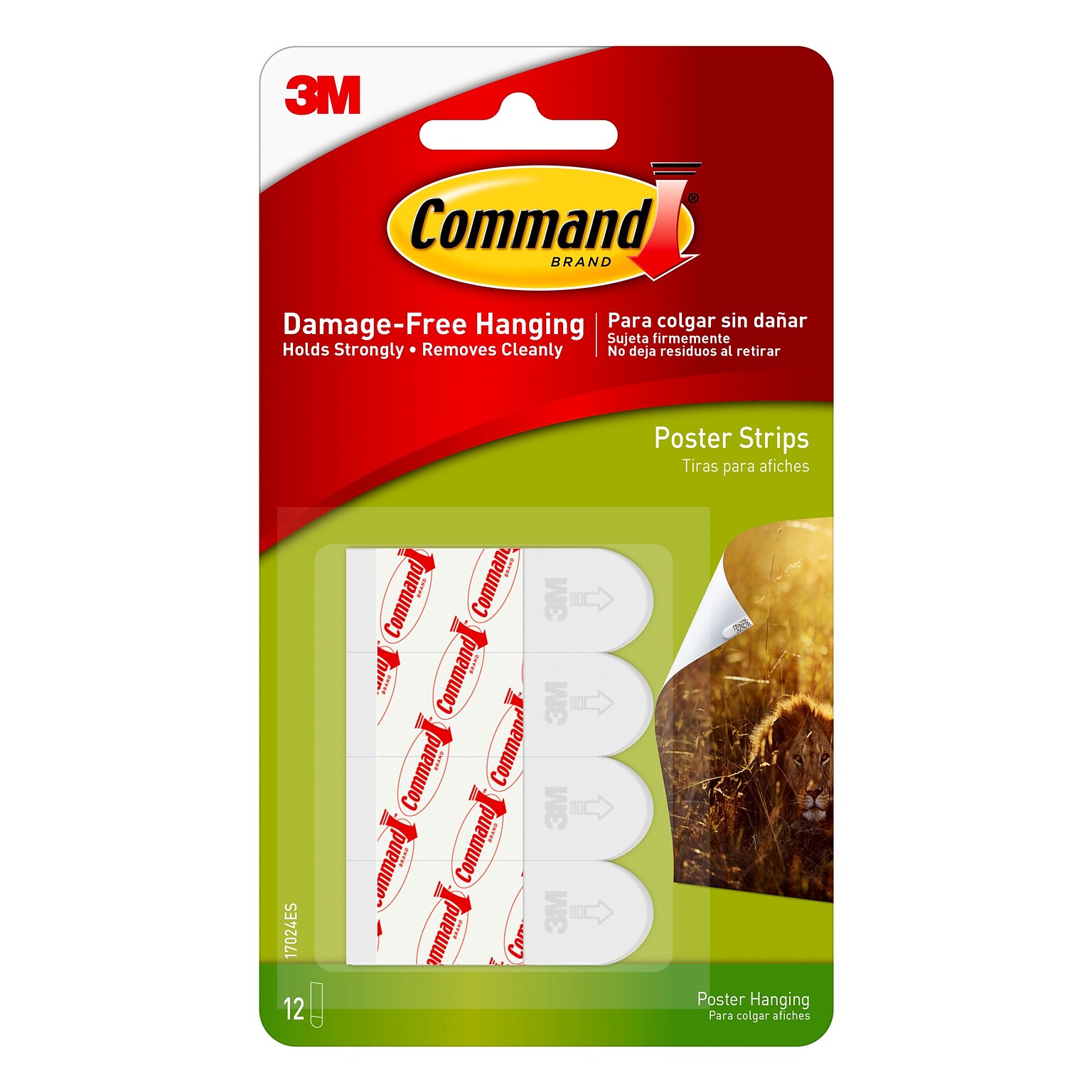 Command Poster Strips Value Pack, White, 12 Strips (17024ES)