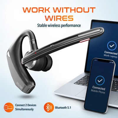 Delton 95X Wireless Noise Canceling MS Team Bluetooth Mono Headset & Charging Case, Black (DHB95X)