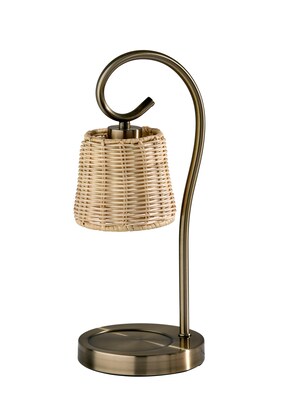 Simplee Adesso Perry Candlewarmer 14.5 Halogen Table Lamp, Antique Brass (SL1194-12)