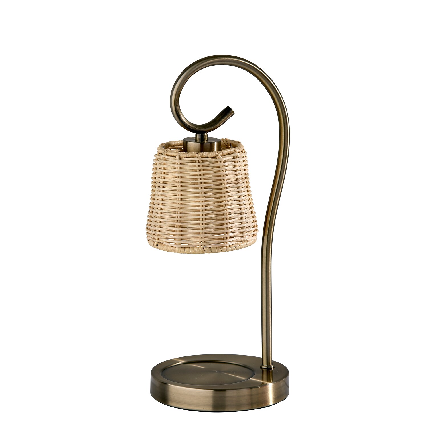 Simplee Adesso Perry Candlewarmer 14.5 Halogen Table Lamp, Antique Brass (SL1194-12)