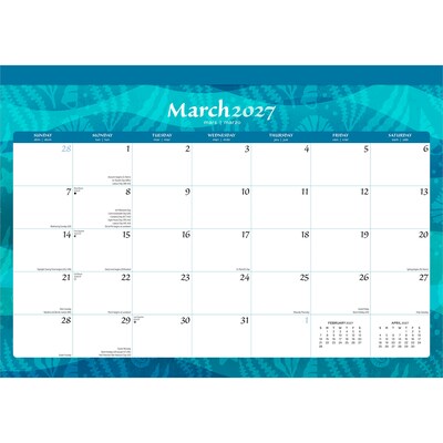 2027 BrownTrout Seaside Currents 17 x 12 Monthly Desk Pad Calendar, Assorted Colors (9798330709304)