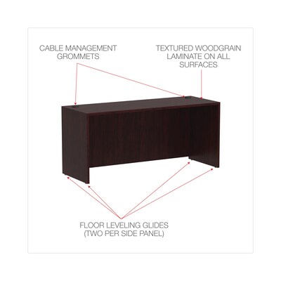 Alera Valencia Series Credenza Shell, 65"W x 23.6"D x 29.5"H, Mahogany (ALEVA256624MY)