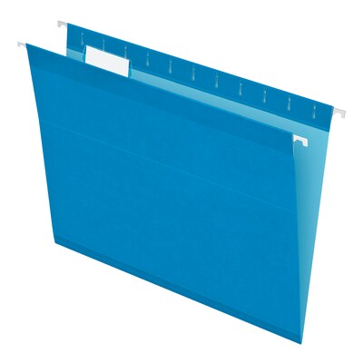 Pendaflex Reinforced Hanging File Folders, 1/5 Tab, Letter Size, Blue, 25/Box (PFX 4152 1/5 BLU)