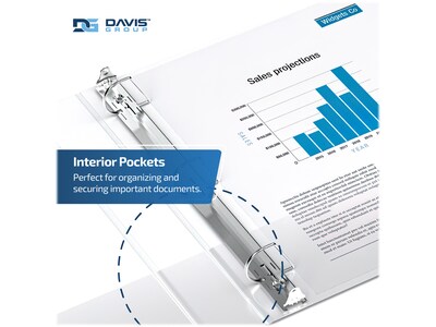 Davis Group Premium Economy 2" 3-Ring Non-View Binders, D-Ring, White, 6/Pack (2304-00-06)