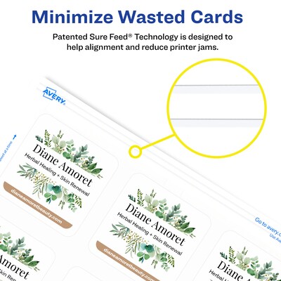 Avery Clean EdgeBusiness Cards, 2.5" x 2.5", White, 9 Cards/Sheet, 180 Cards/Pack (35702)