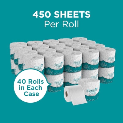 Angel Soft Professional Series Recycled Toilet Paper, 2-Ply, White, 450 Sheets/Roll, 40 Rolls/Case (16840)