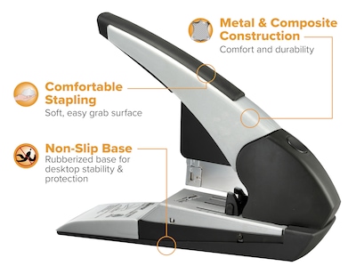 Bostitch Auto180 Xtreme Heavy Duty Desktop Stapler, 180-Sheet Capacity, Staples Included, Black (B380HD)