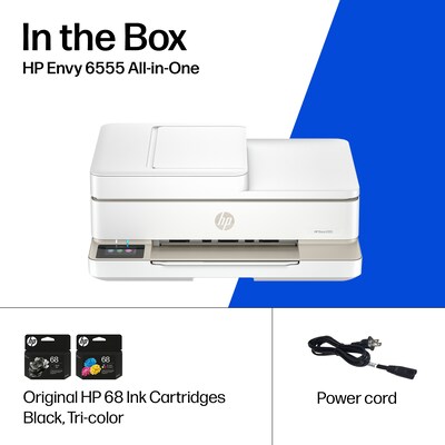HP Envy 6555 Wireless Color All-in-One Printer, Scan, Copy, 3 Months Free Instant Ink, AI Enabled (C2XR6A)