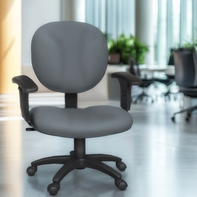 Regency Comfort Series Ergonomic Fabric Swivel Task Chair, Grey (105-AA-GY)