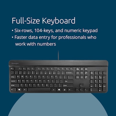 Kensington KB201 Simple Solutions Wired Keyboard(K75453TAA)