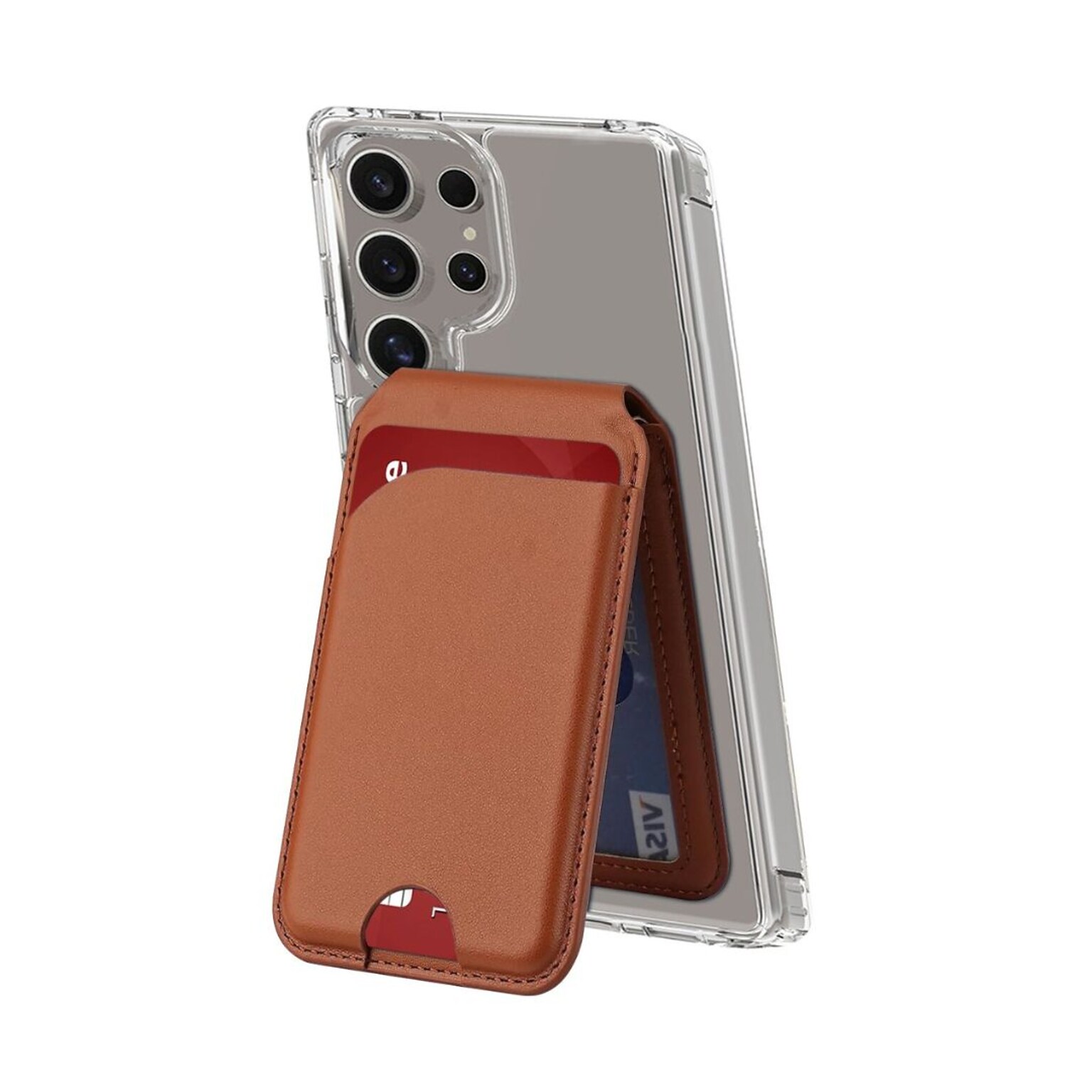 SaharaCase Venture Wallet Case for Galaxy S25 Ultra, Shock Absorbing, Clear/Desert Brown (CP00775)