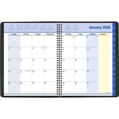 2026 AT-A-GLANCE QuickNotes 8.25 x 11 Monthly Planner, Faux Leather Cover, Black (76-06-05-26)