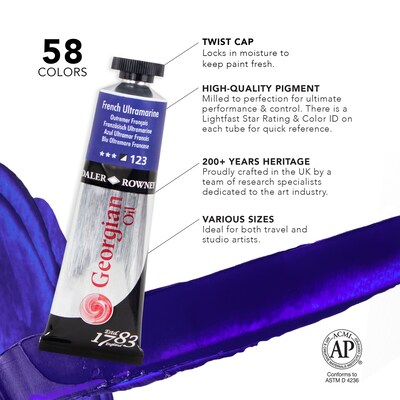 Daler-Rowney Georgian Oil Paint, Assorted Colors, 38ml, 10/Set (DRW111900650)