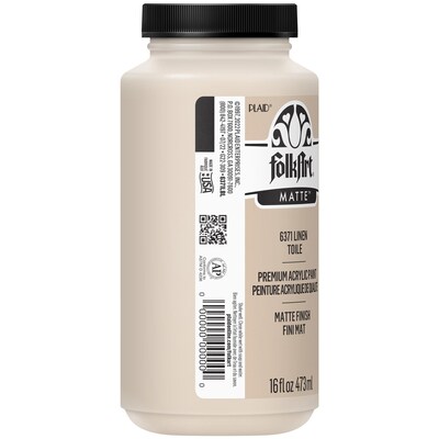 FolkArt Acrylic Paint Matte, 16oz., Linen, 2/Pack (FLK6371-2)