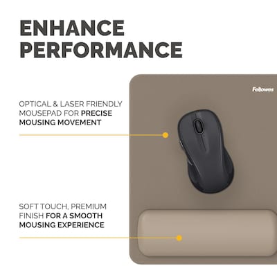 Fellowes Breyta Foam Mouse Pad/Wrist Rest Combo, Sand (100145443)