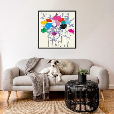 Amanti Art Multicolored Meadow Flowers by Jenny Frean Framed Canvas Wall Art Print, 30 x 30 (A4267