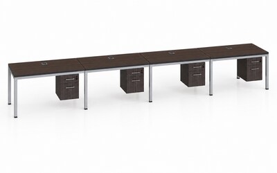 Boss Office Products Simple System 66 Office Desk, Driftwood, 4/Set (SGSD010-102)