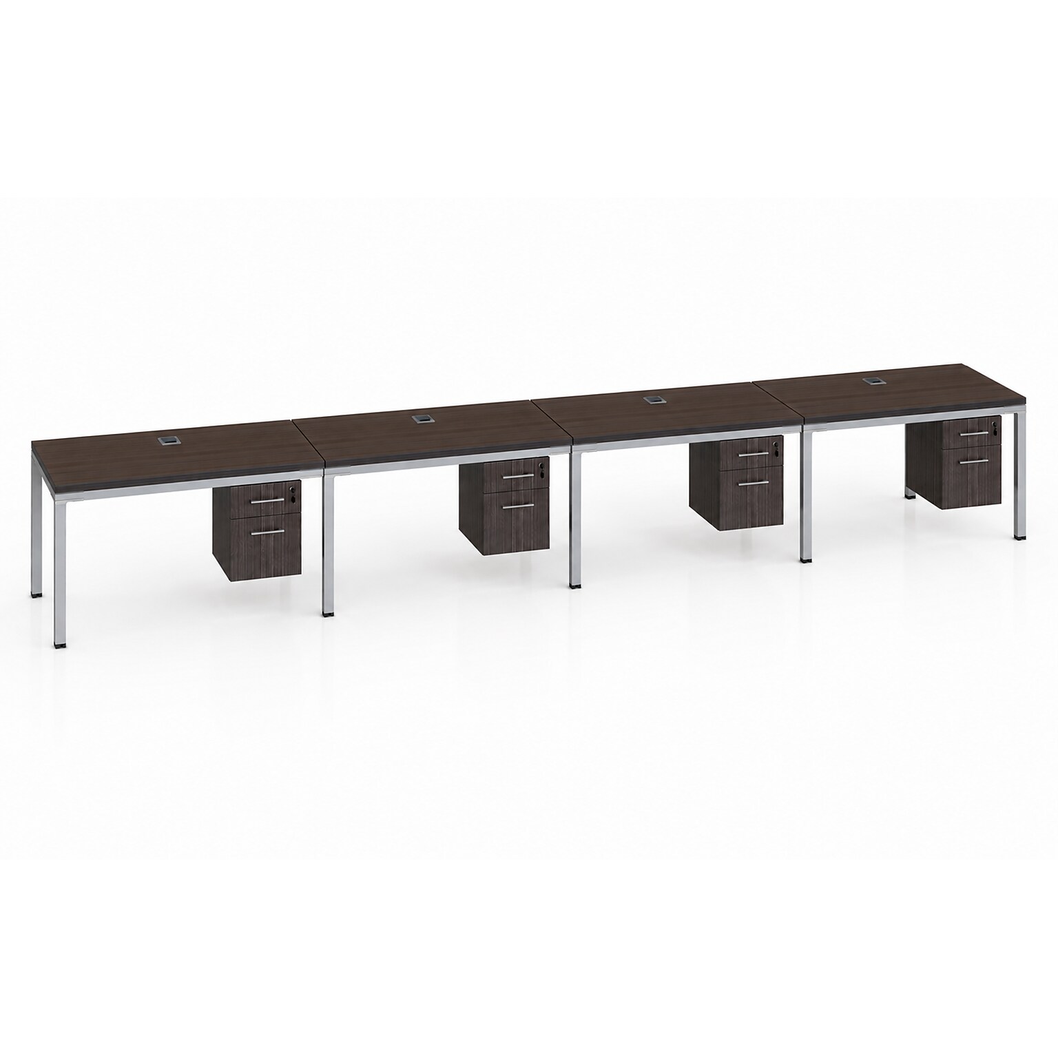 Boss Office Products Simple System 66 Office Desk, Driftwood, 4/Set (SGSD010-102)