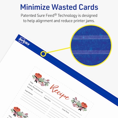 Avery Index Cards, 3" x 5", Matte White, Laser/Inkjet, 150/Pack (05388)