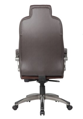 Boss Ergonomic LeatherPlus Swivel Executive Chair, Brown (B8871P-BB)