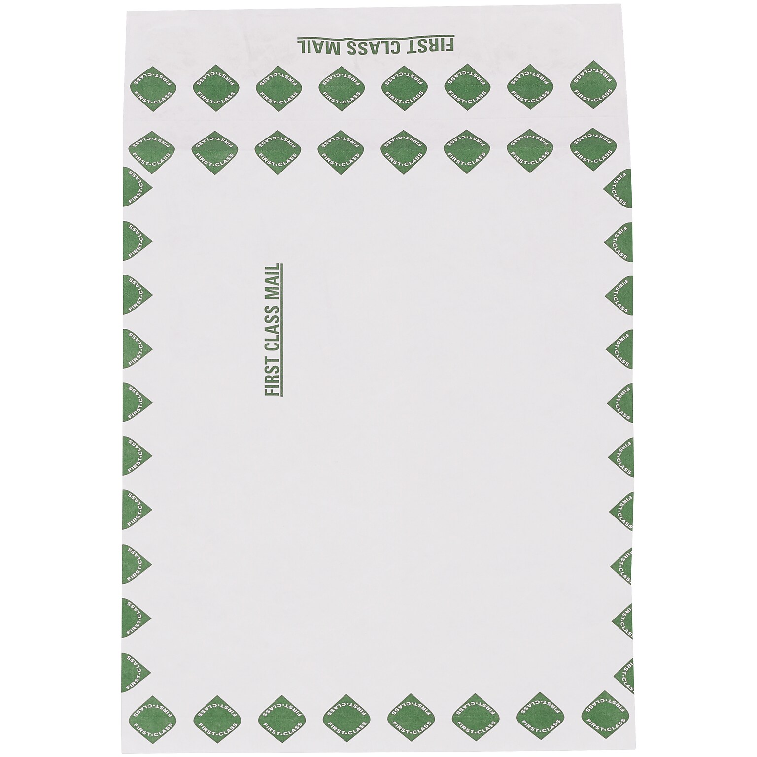 Partners Brand Tyvek First Class Tyvek Self Seal Catalog Envelope 12 x 16, White/Green, 100/Carton (TYE12162FC)