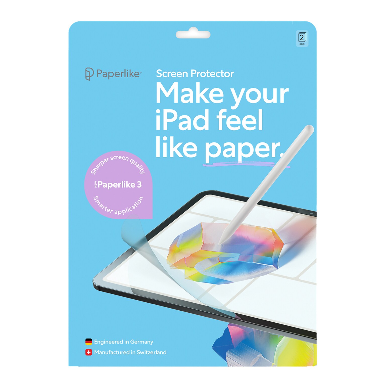 Paperlike 3 Scratch-Resistant PET Screen Protector for iPad Air 11, 2/Pack (PL3-10-24)