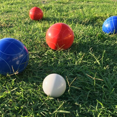YardGames Wooden Bocce Lawn Game, Assorted Colors (BOCCE-005)