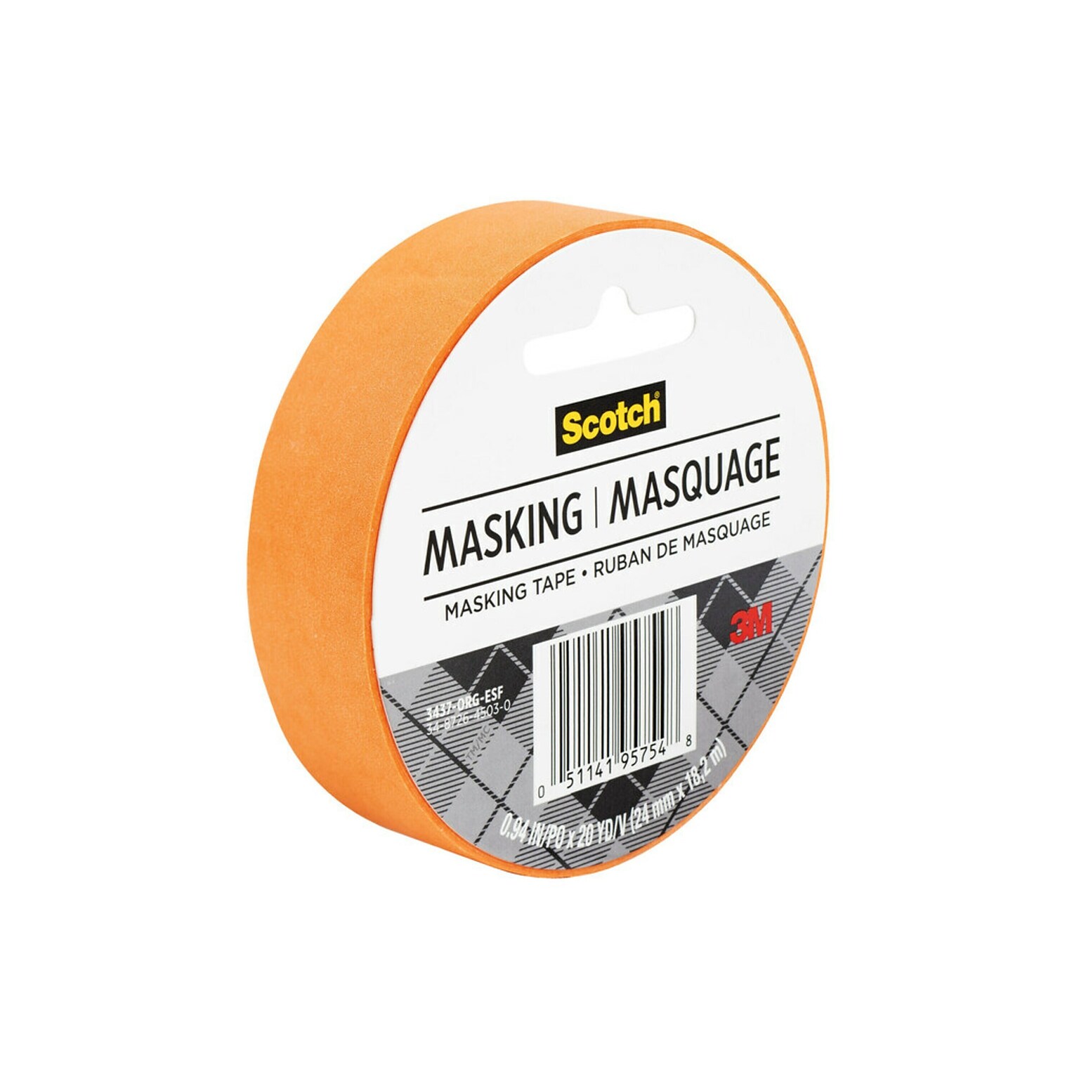 Scotch® Expressions Masking Tape, .94 x 20 yds., Tangerine (3437-ORG)