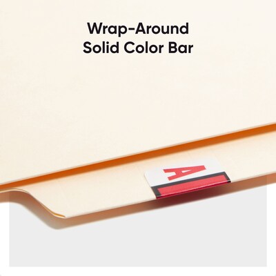 Smead BCCR Bar Style Color-Coded File Folder Labels, 1" x 1.25", Assorted Colors, 500/Rolls, 26 Rolls/Box (67070)